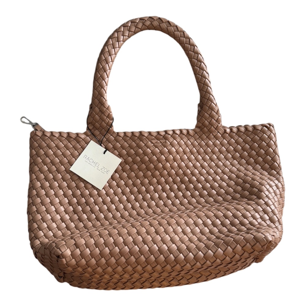 Rachel Zoe Rachel Zoe Woven Faux Leather Tote Bag Taupe Beige
